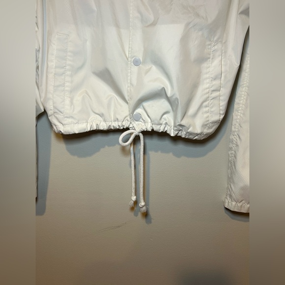 Champion White Windbreaker Jacket Small Women’s Logo Tape Cropped - Picture 6 of 14